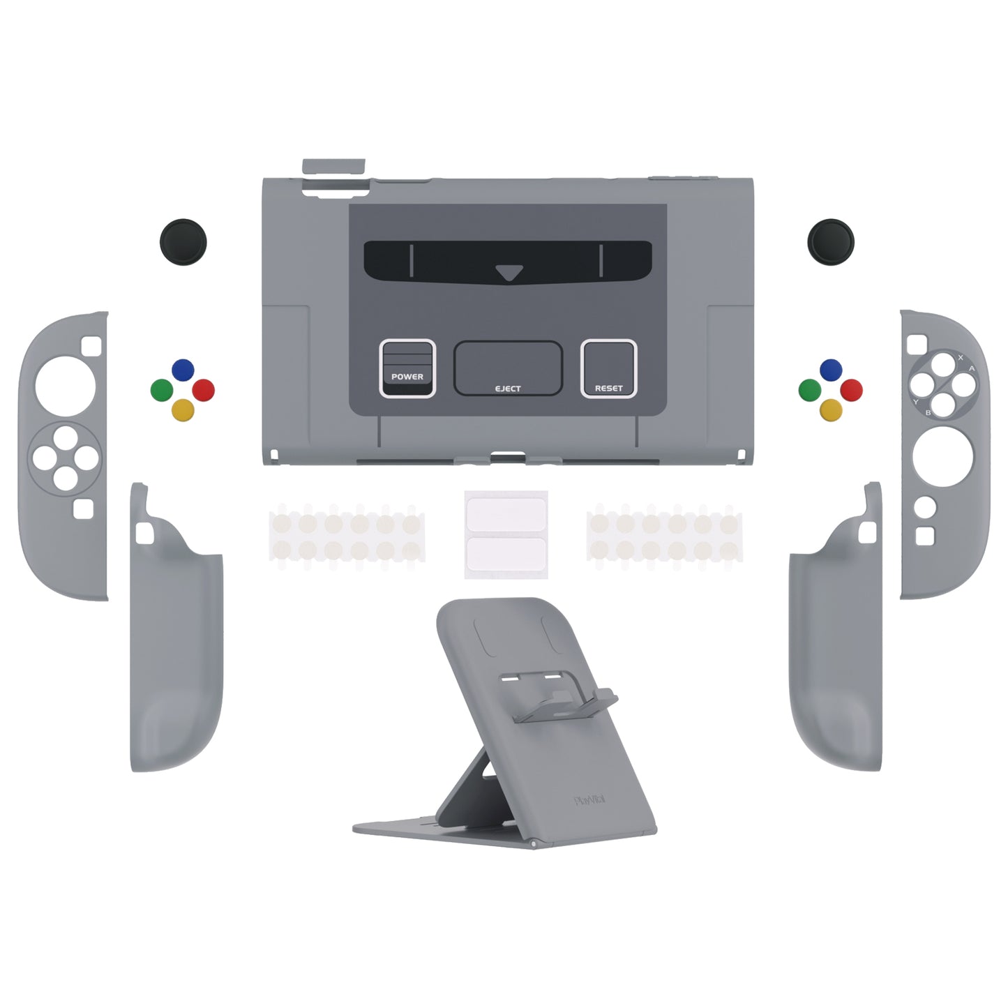 PlayVital Nintendo Switch 2（2025）対応ハードカバー 保護ケース 付けたままドックに対応 折りたたみ式スタンド＆親指グリップ付き【SFC SNES Classic EUスタイル】