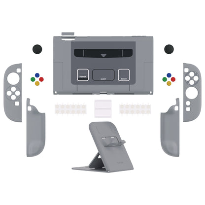 PlayVital Nintendo Switch 2（2025）対応ハードカバー 保護ケース 付けたままドックに対応 折りたたみ式スタンド＆親指グリップ付き【SFC SNES Classic EUスタイル】