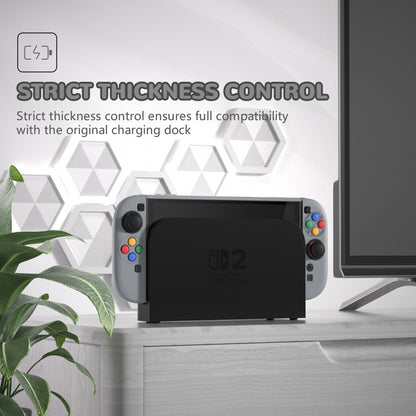 PlayVital Nintendo Switch 2（2025）対応ハードカバー 保護ケース 付けたままドックに対応 折りたたみ式スタンド＆親指グリップ付き【SFC SNES Classic EUスタイル】