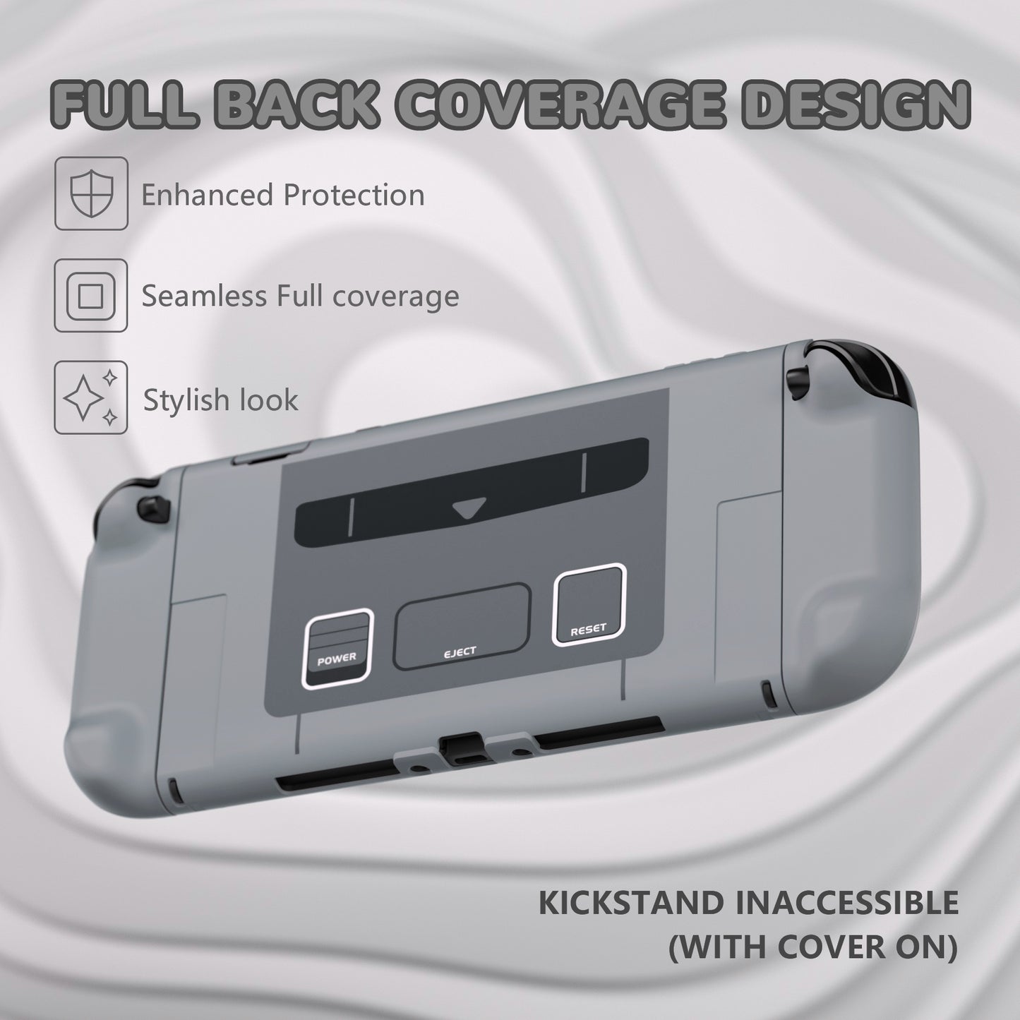 PlayVital Nintendo Switch 2（2025）対応ハードカバー 保護ケース 付けたままドックに対応 折りたたみ式スタンド＆親指グリップ付き【SFC SNES Classic EUスタイル】