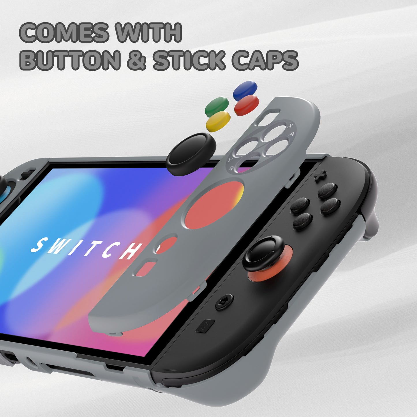 PlayVital Nintendo Switch 2（2025）対応ハードカバー 保護ケース 付けたままドックに対応 折りたたみ式スタンド＆親指グリップ付き【SFC SNES Classic EUスタイル】