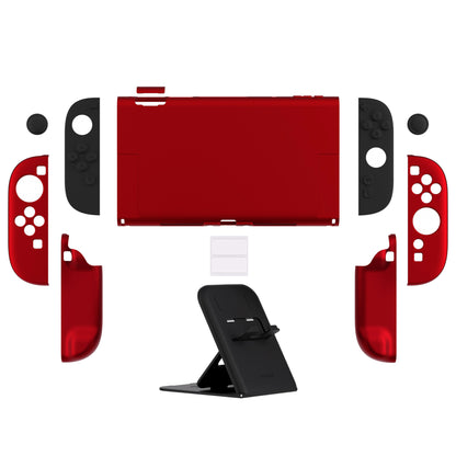 PlayVital Nintendo Switch 2（2025）対応ハードカバー 保護ケース 付けたままドックに対応 折りたたみ式スタンド＆親指グリップ付き【スカーレットレッド】