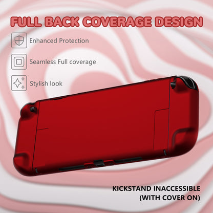 PlayVital Nintendo Switch 2（2025）対応ハードカバー 保護ケース 付けたままドックに対応 折りたたみ式スタンド＆親指グリップ付き【スカーレットレッド】