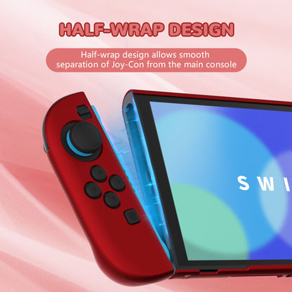 PlayVital Nintendo Switch 2（2025）対応ハードカバー 保護ケース 付けたままドックに対応 折りたたみ式スタンド＆親指グリップ付き【スカーレットレッド】