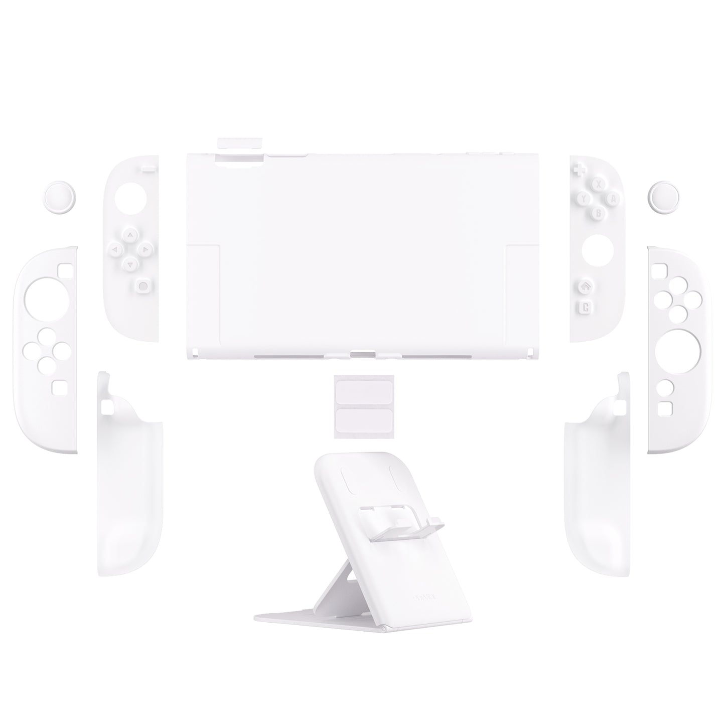 PlayVital Nintendo Switch 2（2025）対応ハードカバー 保護ケース 付けたままドックに対応 折りたたみ式スタンド＆親指グリップ付き【ホワイト】