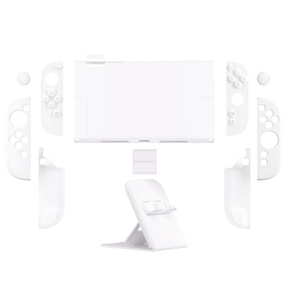 PlayVital Nintendo Switch 2（2025）対応ハードカバー 保護ケース 付けたままドックに対応 折りたたみ式スタンド＆親指グリップ付き【ホワイト】