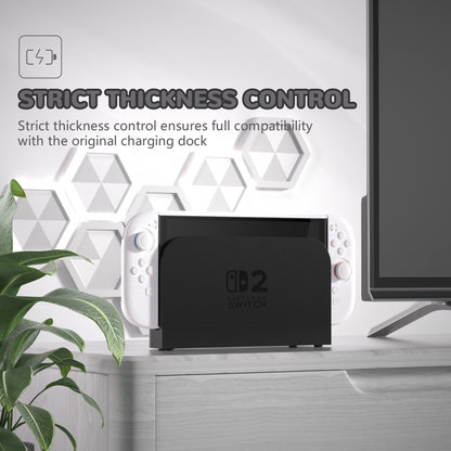 PlayVital Nintendo Switch 2（2025）対応ハードカバー 保護ケース 付けたままドックに対応 折りたたみ式スタンド＆親指グリップ付き【ホワイト】