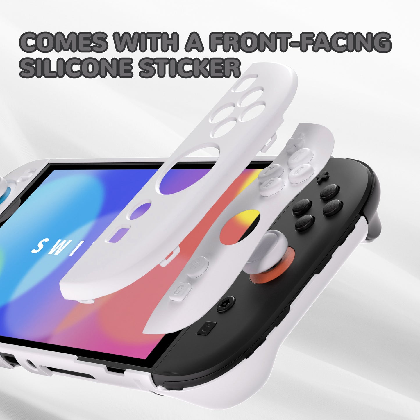 PlayVital Nintendo Switch 2（2025）対応ハードカバー 保護ケース 付けたままドックに対応 折りたたみ式スタンド＆親指グリップ付き【ホワイト】