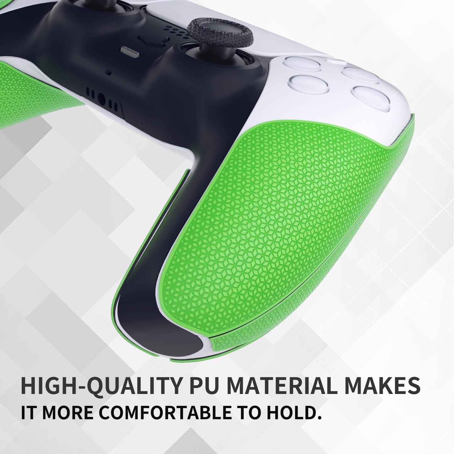 PlayVital Split Design Anti-Skid Sweat-Absorbent Premium Grip for PS5 Controller – Grass Green - FHPFM002 PlayVital