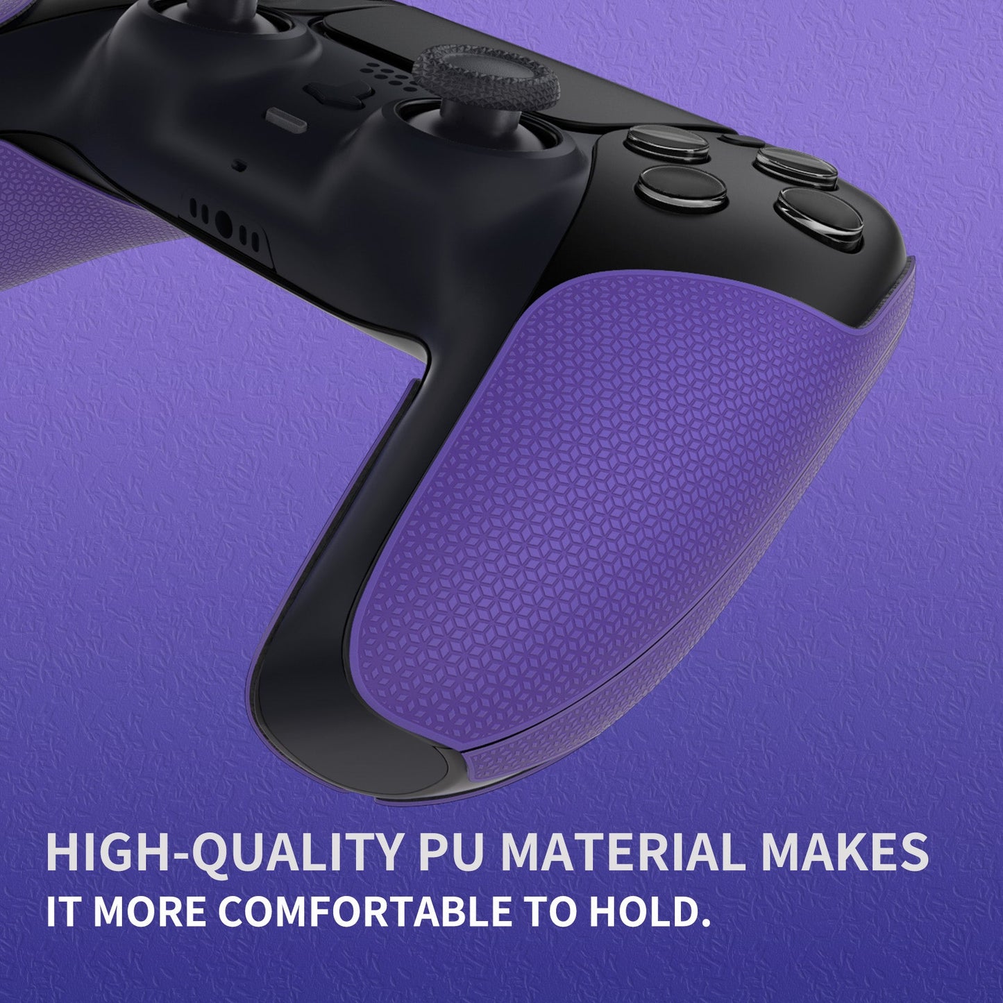 PlayVital Split Design Anti-Skid Sweat-Absorbent Premium Grip for PS5 Controller – Purple - FHPFM005 PlayVital