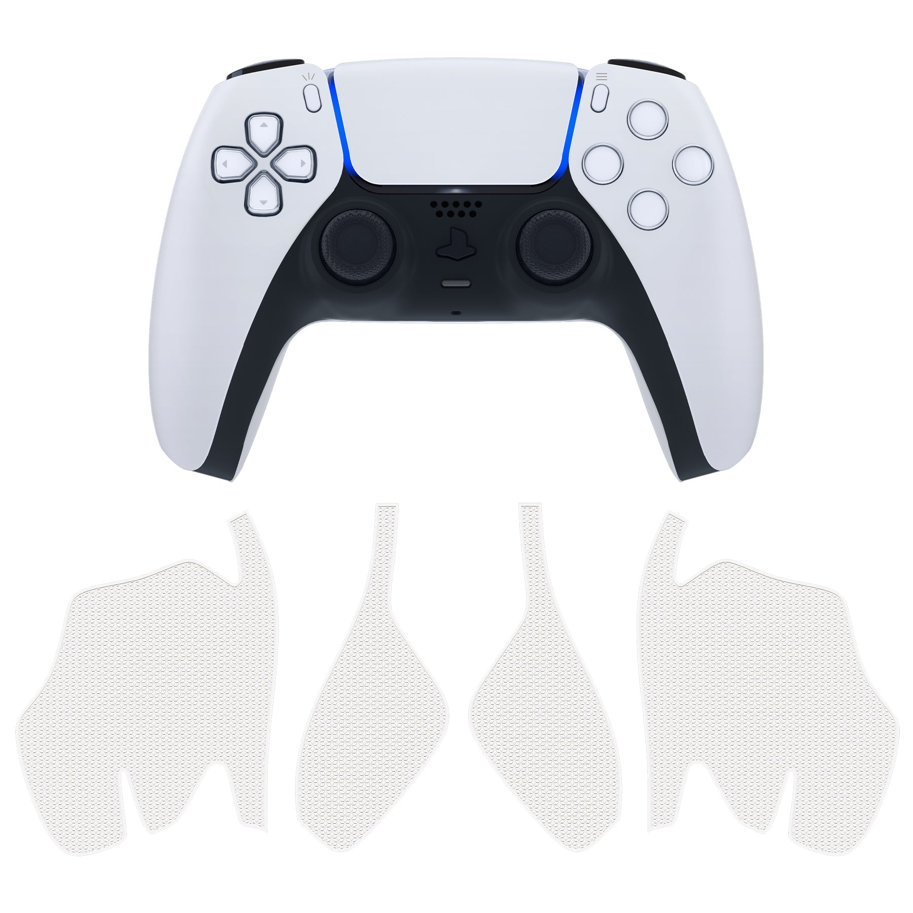 PlayVital Split Design Anti-Skid Sweat-Absorbent Premium Grip for PS5 Controller – White - FHPFM006 PlayVital