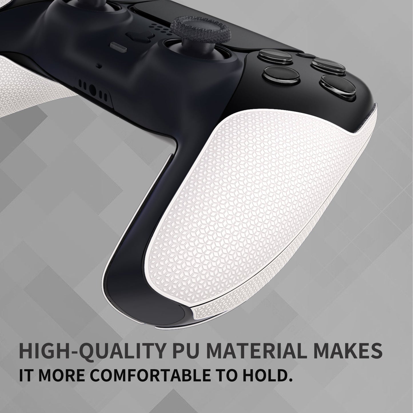 PlayVital Split Design Anti-Skid Sweat-Absorbent Premium Grip for PS5 Controller – White - FHPFM006 PlayVital