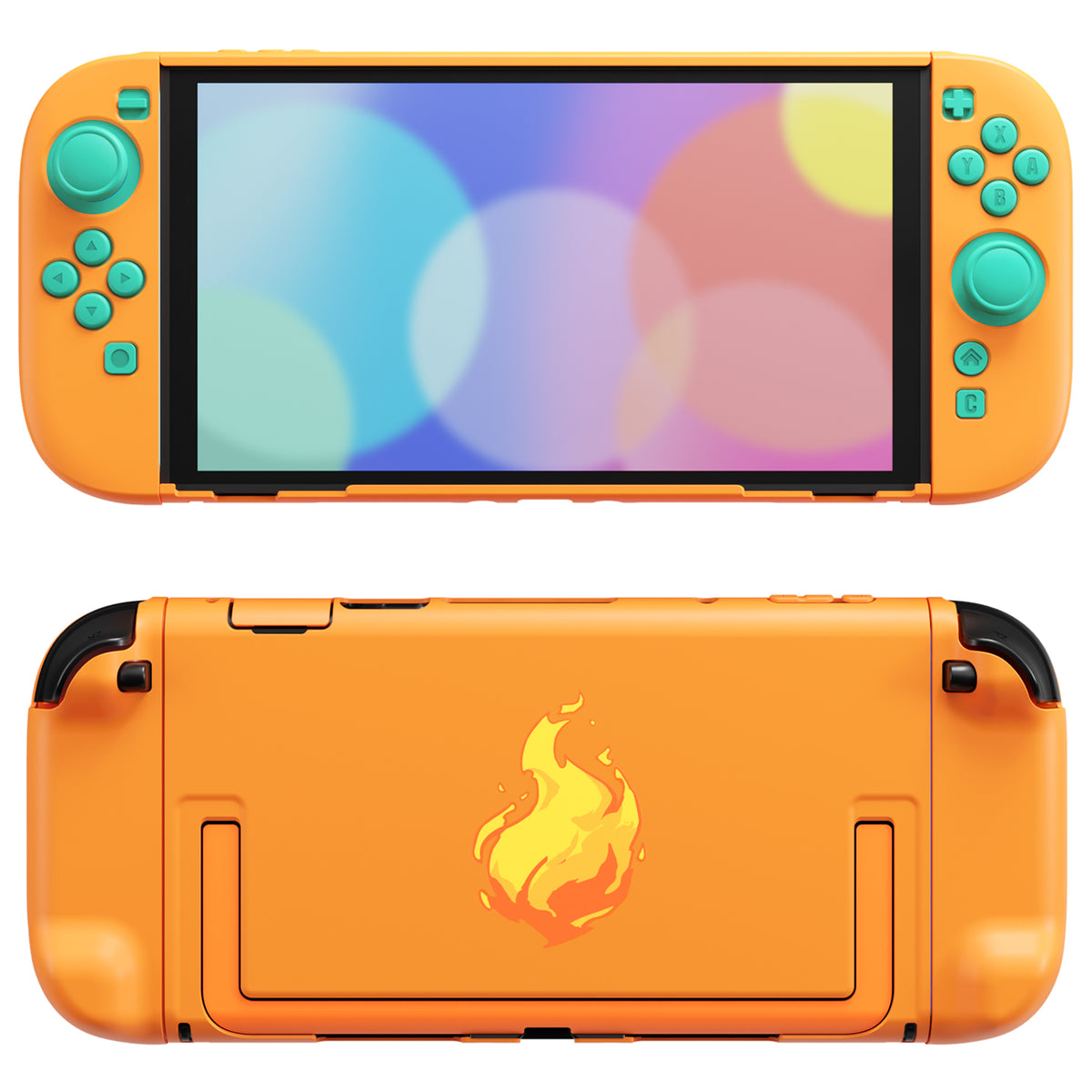 PlayVital Elemental Spirits ハード保護ケース 分離式グリップ・サムグリップ＆ボタンキャップ付き Nintendo Switch 2用【フレイムテイル】