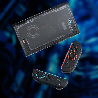 PlayVital ステラメカ 保護ケース Nintendo Switch 2 用 人間工学設計 滑り止めシリコングリップ ドック対応ハードケース ジョイスティックキャップ＆ステッカー付き 【ブラック】