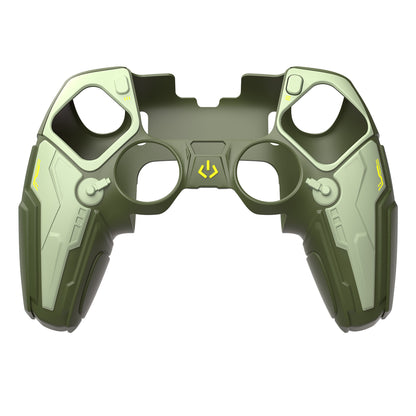 PlayVital メカニカル シリーズ PS5 Edge コントローラー用 シリコンケース ジョイスティックキャップ＆ステッカー付き 滑り止め グリップカバーv【グリーン】