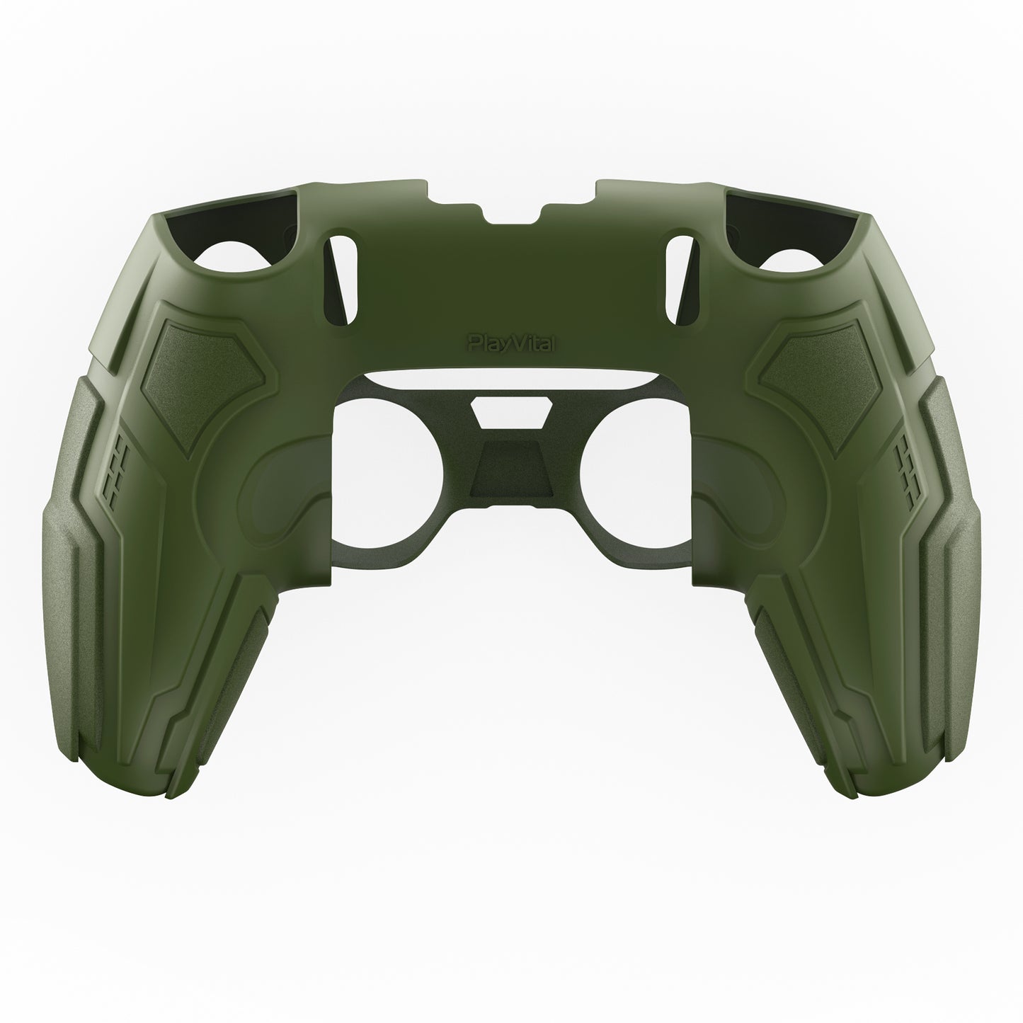 PlayVital メカニカル シリーズ PS5 Edge コントローラー用 シリコンケース ジョイスティックキャップ＆ステッカー付き 滑り止め グリップカバーv【グリーン】