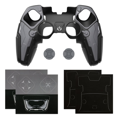 PlayVital メカニカル シリーズ PS5 Edge コントローラー用 シリコンケース ジョイスティックキャップ＆ステッカー付き 滑り止め グリップカバー 【グレー】