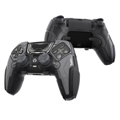 PlayVital メカニカル シリーズ PS5 Edge コントローラー用 シリコンケース ジョイスティックキャップ＆ステッカー付き 滑り止め グリップカバー 【グレー】