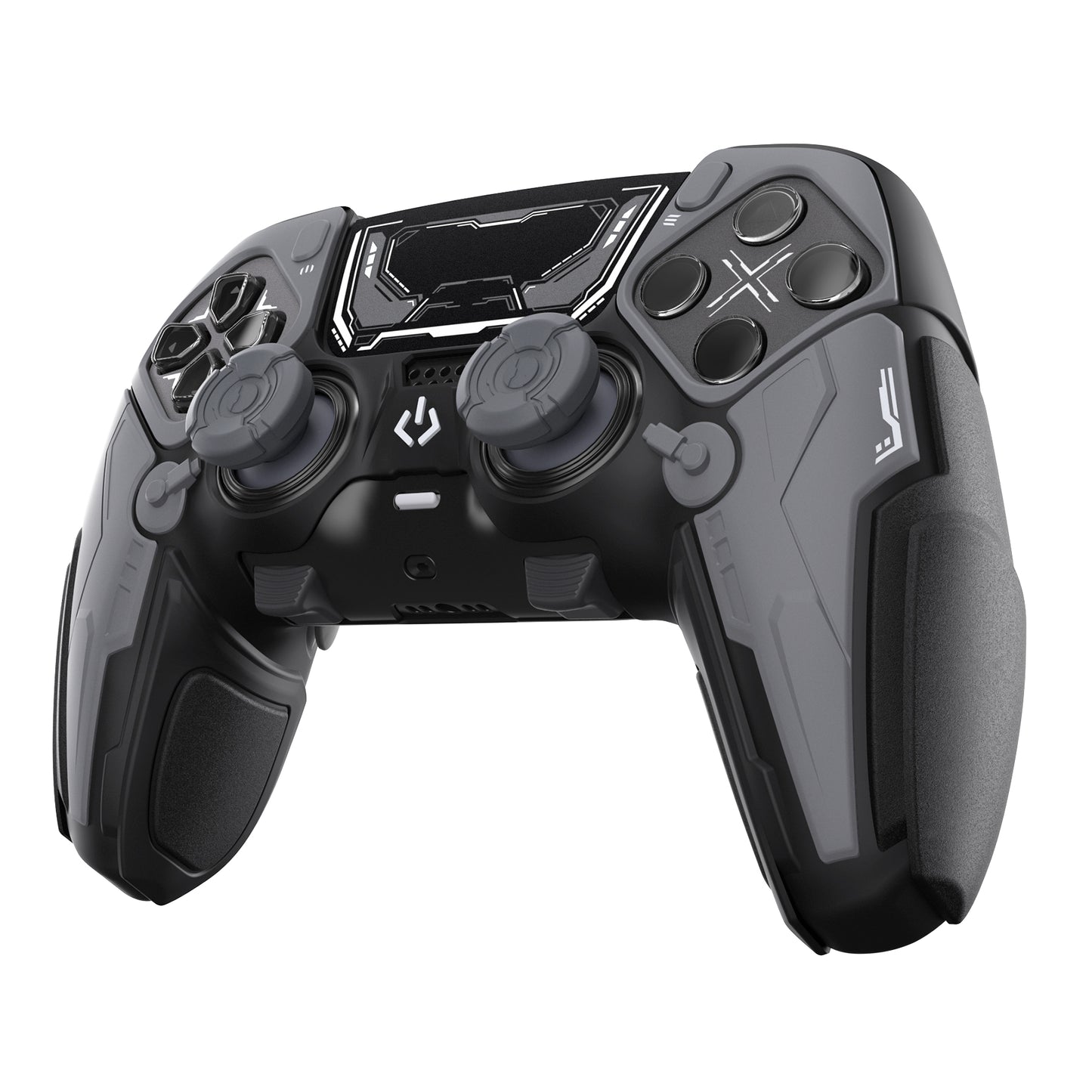 PlayVital メカニカル シリーズ PS5 Edge コントローラー用 シリコンケース ジョイスティックキャップ＆ステッカー付き 滑り止め グリップカバー 【グレー】