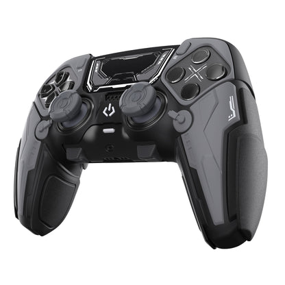 PlayVital メカニカル シリーズ PS5 Edge コントローラー用 シリコンケース ジョイスティックキャップ＆ステッカー付き 滑り止め グリップカバー 【グレー】