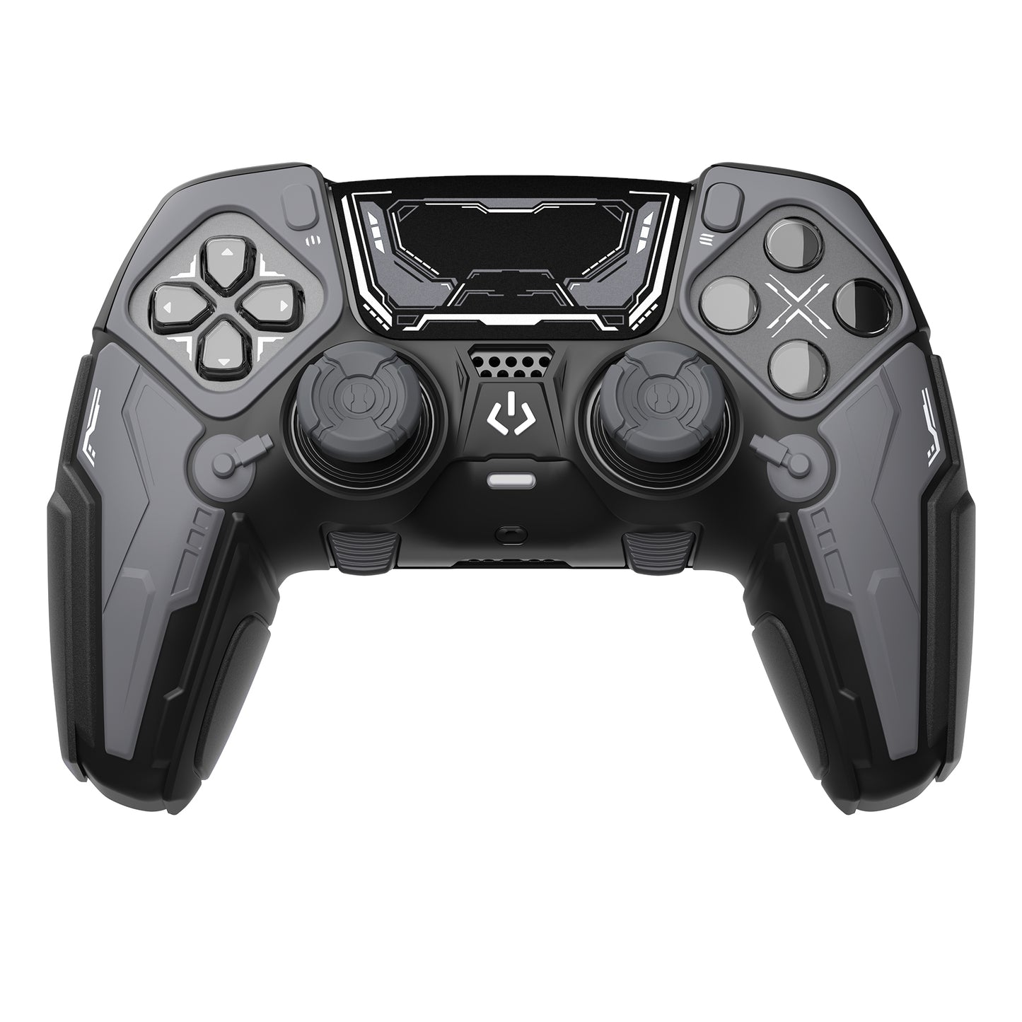 PlayVital メカニカル シリーズ PS5 Edge コントローラー用 シリコンケース ジョイスティックキャップ＆ステッカー付き 滑り止め グリップカバー 【グレー】