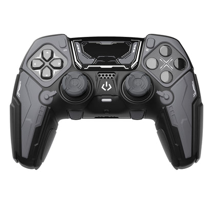 PlayVital メカニカル シリーズ PS5 Edge コントローラー用 シリコンケース ジョイスティックキャップ＆ステッカー付き 滑り止め グリップカバー 【グレー】