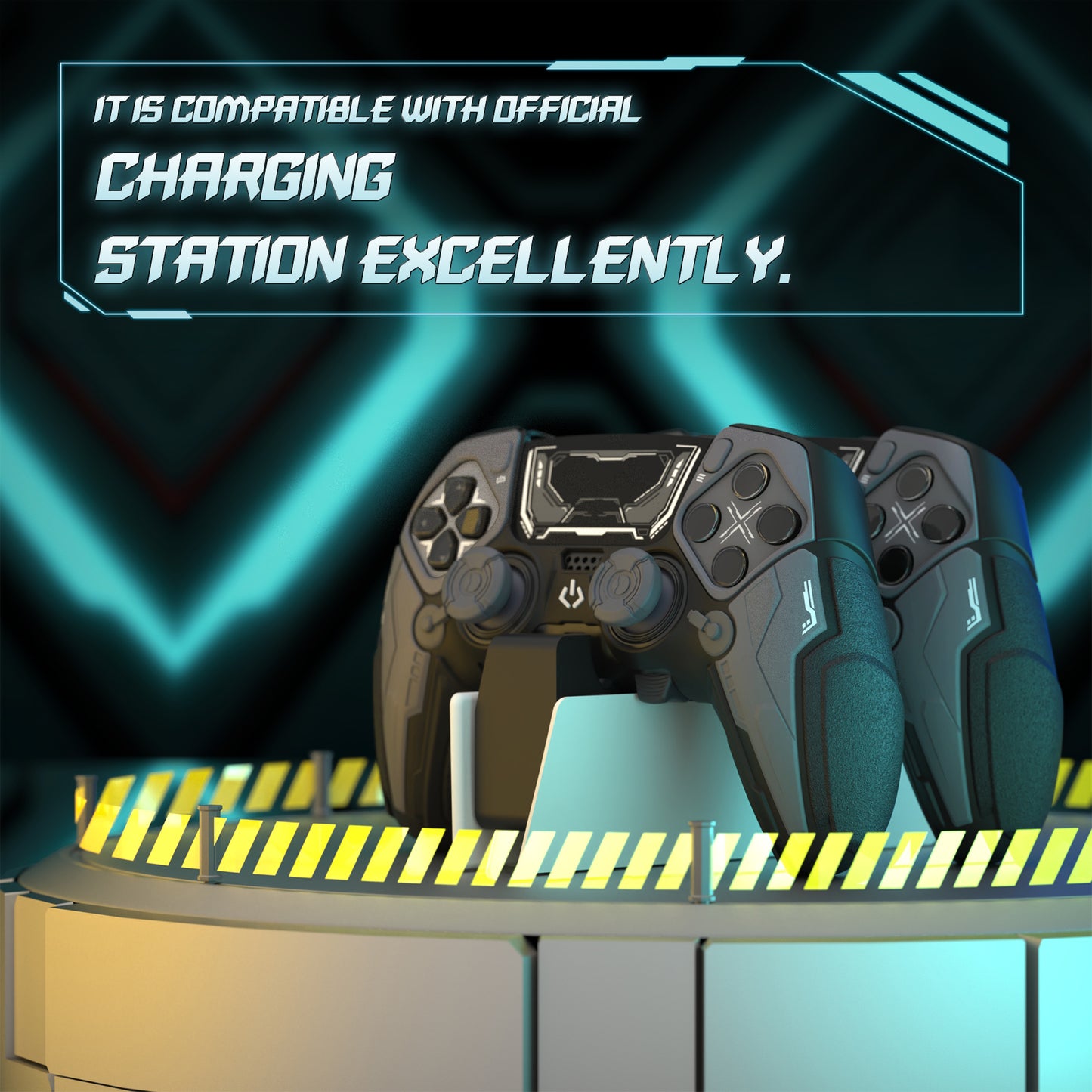 PlayVital メカニカル シリーズ PS5 Edge コントローラー用 シリコンケース ジョイスティックキャップ＆ステッカー付き 滑り止め グリップカバー 【グレー】