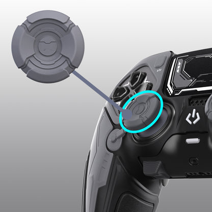 PlayVital メカニカル シリーズ PS5 Edge コントローラー用 シリコンケース ジョイスティックキャップ＆ステッカー付き 滑り止め グリップカバー 【グレー】