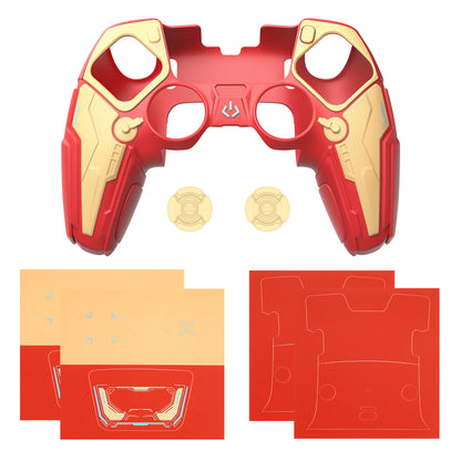 PlayVital メカニカル シリーズ PS5 Edge コントローラー用 シリコンケース ジョイスティックキャップ＆ステッカー付き 滑り止め グリップカバー【イエロー】