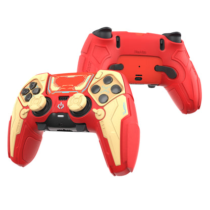 PlayVital メカニカル シリーズ PS5 Edge コントローラー用 シリコンケース ジョイスティックキャップ＆ステッカー付き 滑り止め グリップカバー【イエロー】