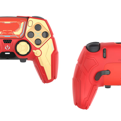 PlayVital メカニカル シリーズ PS5 Edge コントローラー用 シリコンケース ジョイスティックキャップ＆ステッカー付き 滑り止め グリップカバー【イエロー】