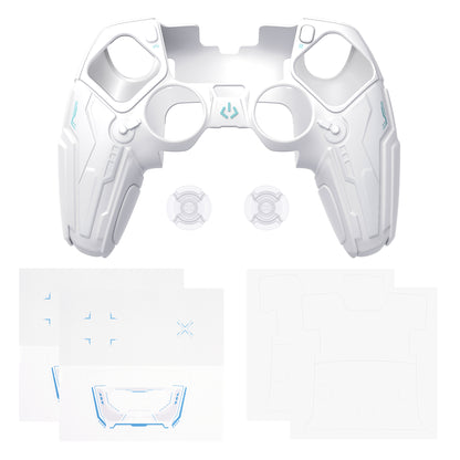 PlayVital メカニカル シリーズ PS5 Edge コントローラー用 シリコンケース ジョイスティックキャップ＆ステッカー付き 滑り止め グリップカバー【ホワイト】