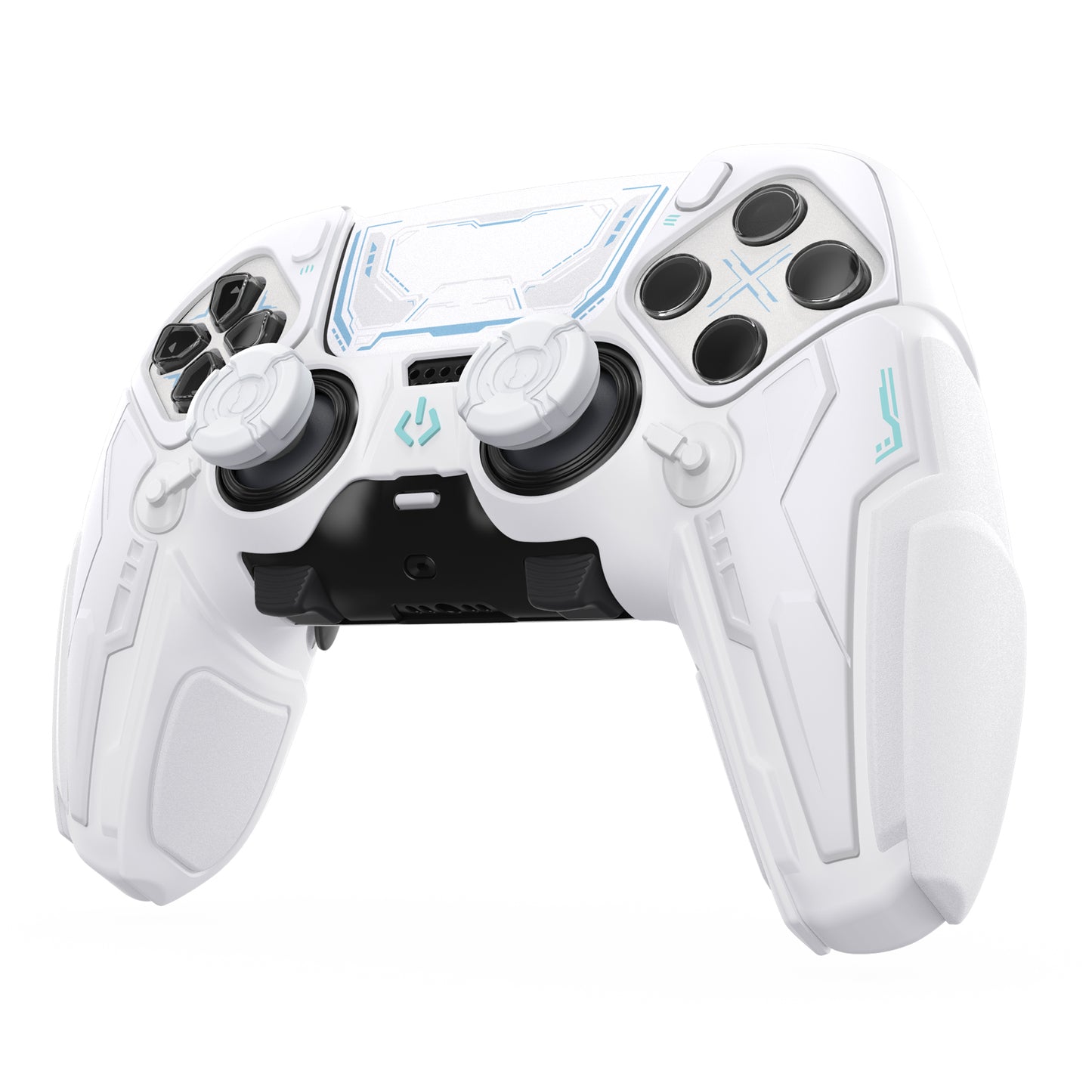 PlayVital メカニカル シリーズ PS5 Edge コントローラー用 シリコンケース ジョイスティックキャップ＆ステッカー付き 滑り止め グリップカバー【ホワイト】