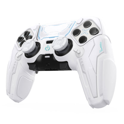 PlayVital メカニカル シリーズ PS5 Edge コントローラー用 シリコンケース ジョイスティックキャップ＆ステッカー付き 滑り止め グリップカバー【ホワイト】