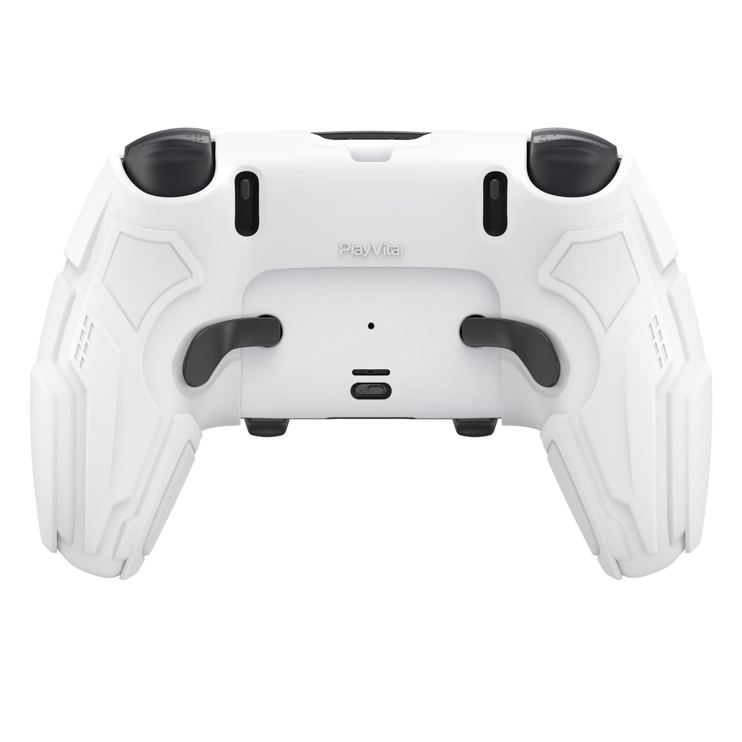 PlayVital メカニカル シリーズ PS5 Edge コントローラー用 シリコンケース ジョイスティックキャップ＆ステッカー付き 滑り止め グリップカバー【ホワイト】