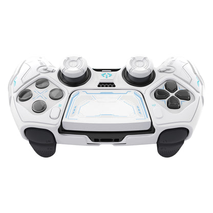 PlayVital メカニカル シリーズ PS5 Edge コントローラー用 シリコンケース ジョイスティックキャップ＆ステッカー付き 滑り止め グリップカバー【ホワイト】
