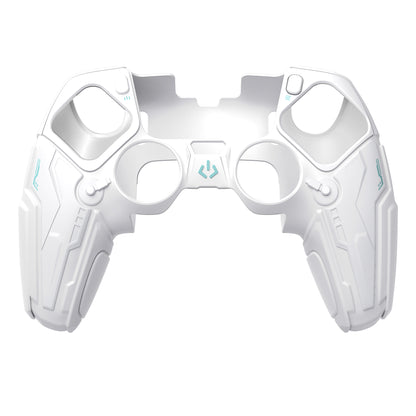 PlayVital メカニカル シリーズ PS5 Edge コントローラー用 シリコンケース ジョイスティックキャップ＆ステッカー付き 滑り止め グリップカバー【ホワイト】