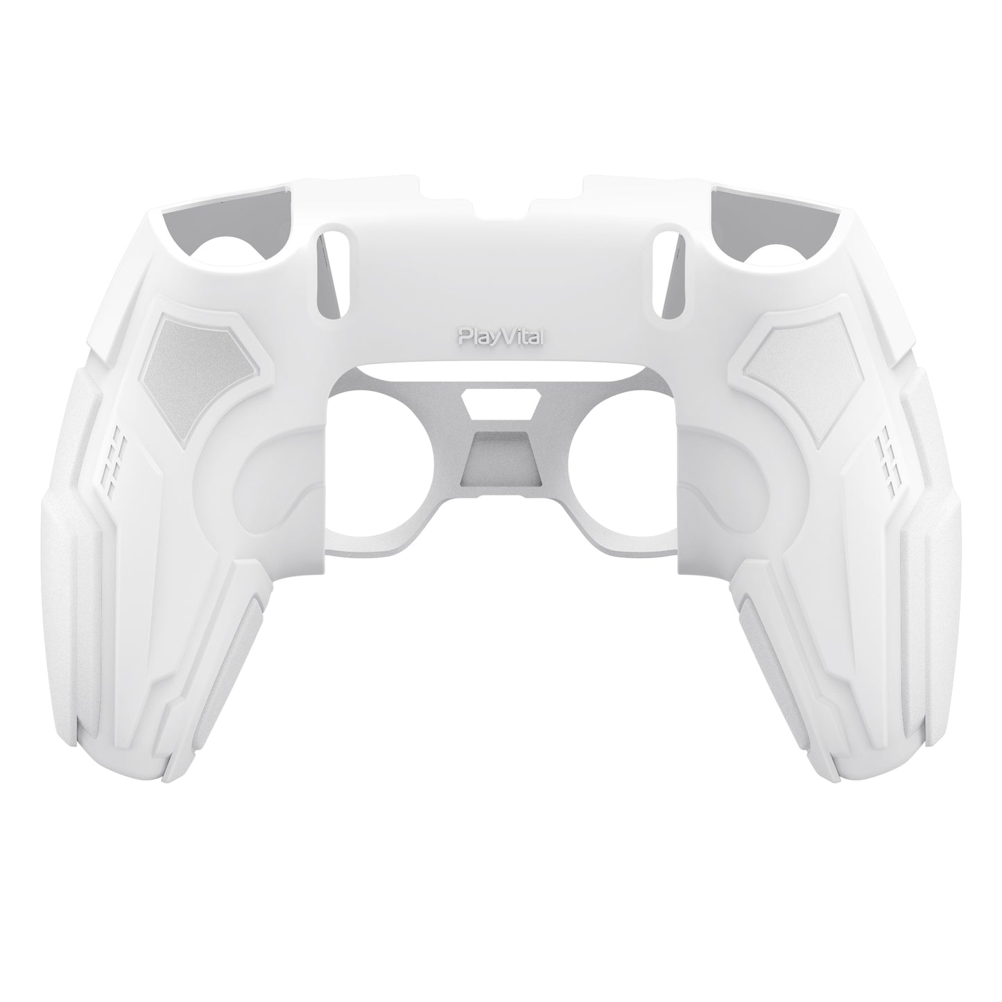 PlayVital メカニカル シリーズ PS5 Edge コントローラー用 シリコンケース ジョイスティックキャップ＆ステッカー付き 滑り止め グリップカバー【ホワイト】