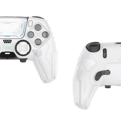 PlayVital メカニカル シリーズ PS5 Edge コントローラー用 シリコンケース ジョイスティックキャップ＆ステッカー付き 滑り止め グリップカバー【ホワイト】
