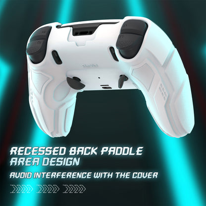 PlayVital メカニカル シリーズ PS5 Edge コントローラー用 シリコンケース ジョイスティックキャップ＆ステッカー付き 滑り止め グリップカバー【ホワイト】