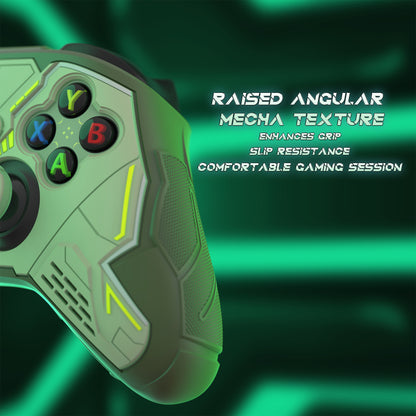 PlayVital Stellar Mecha シリコンカバー スキン for Xbox Series X/S コントローラー サムグリップ & ステッカー付／滑り止めグリッププロテクター【アーミーグリーン＆セージグリーン】