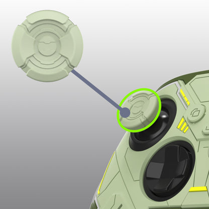 PlayVital Stellar Mecha シリコンカバー スキン for Xbox Series X/S コントローラー サムグリップ & ステッカー付／滑り止めグリッププロテクター【アーミーグリーン＆セージグリーン】