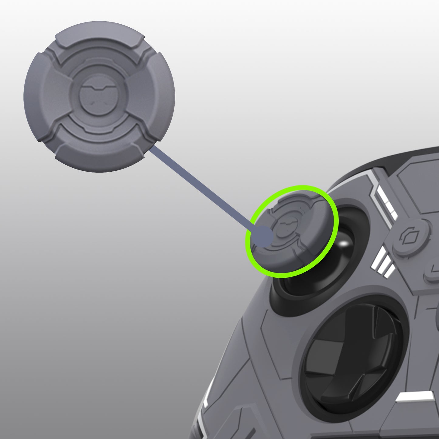 PlayVital Stellar Mecha シリコンカバー スキン for Xbox Series X/S コントローラー サムグリップ & ステッカー付／滑り止めグリッププロテクター【ブラック＆ガンメタルグレー】