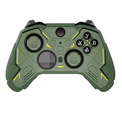 PlayVital Stellar Mecha シリコンカバー スキン＆サムグリップ＆ステッカー付き Xbox Elite Series 2 & Elite Series 2 Core コントローラー対応【アーミーグリーン＆レーシンググリーン】