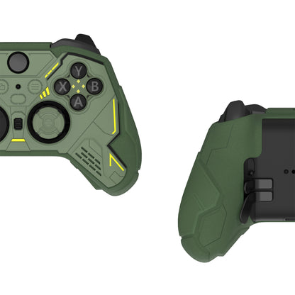PlayVital Stellar Mecha シリコンカバー スキン＆サムグリップ＆ステッカー付き Xbox Elite Series 2 & Elite Series 2 Core コントローラー対応【アーミーグリーン＆レーシンググリーン】