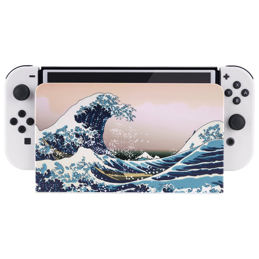 PlayVital The Great Wave Custom Dock Faceplate Cover for Nintendo Switch OLED Charging Dock - NTG8001 PlayVital