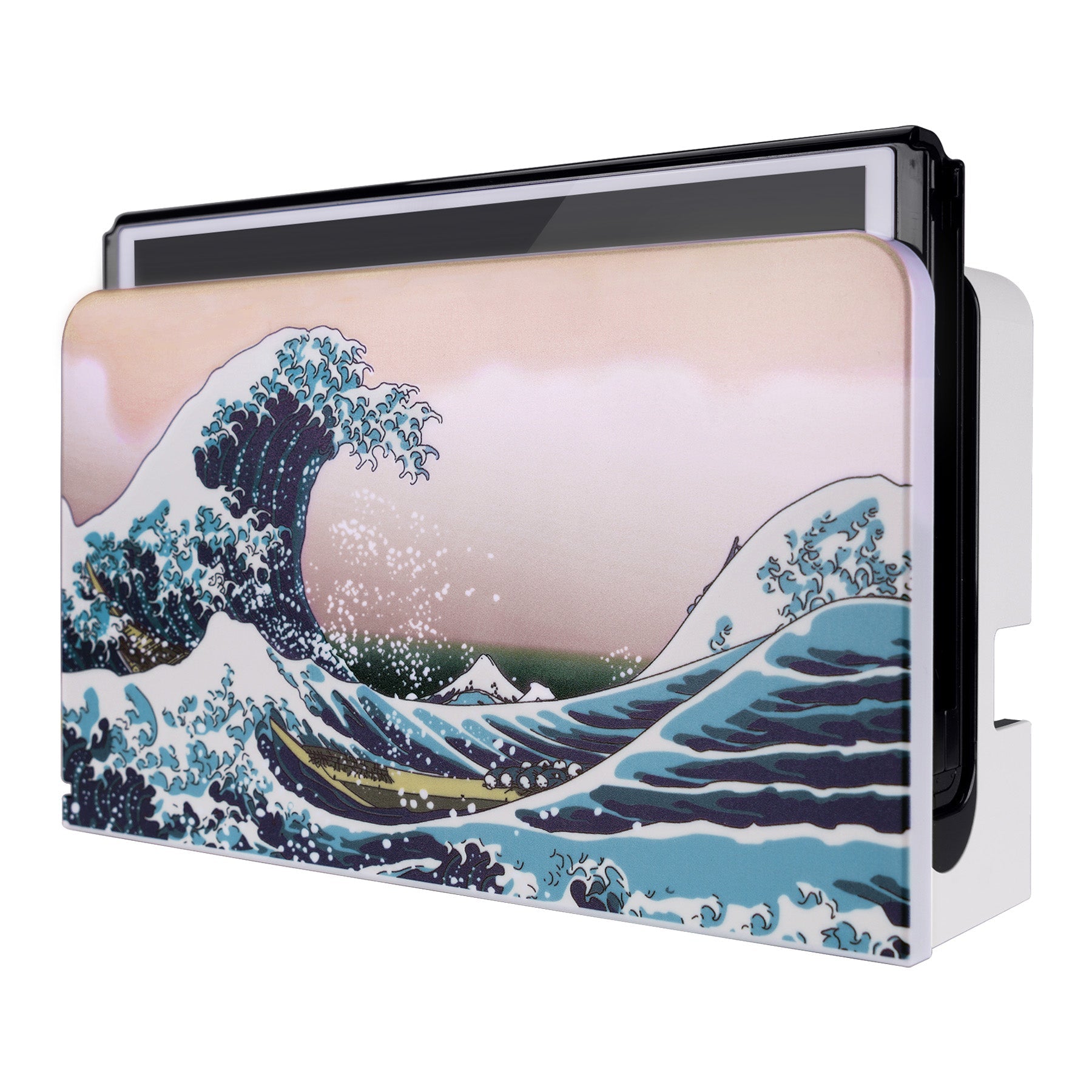 PlayVital The Great Wave Custom Dock Faceplate Cover for Nintendo Switch OLED Charging Dock - NTG8001 PlayVital