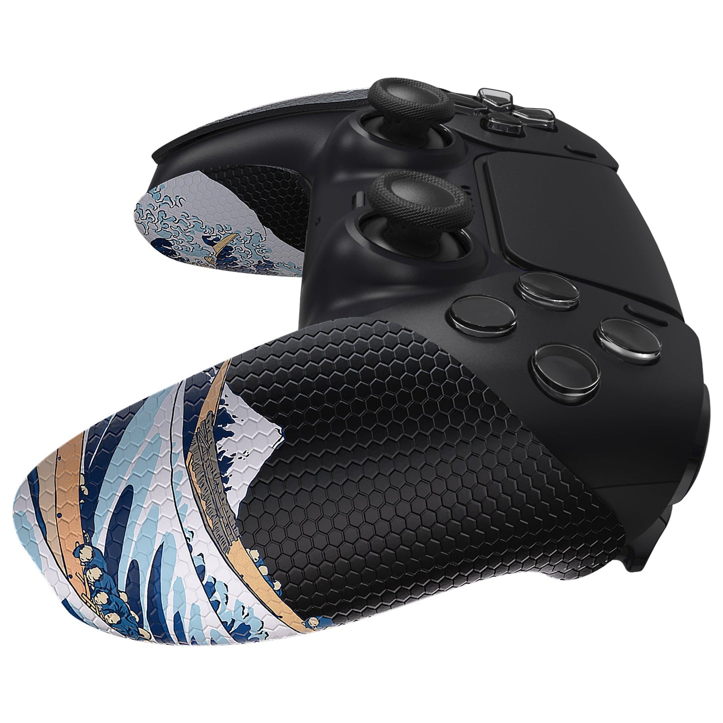 PlayVital The Great Wave Off Kanagawa Anti-Skid Sweat-Absorbent Controller Grip for PS5 Controller - PFPJ130 PlayVital