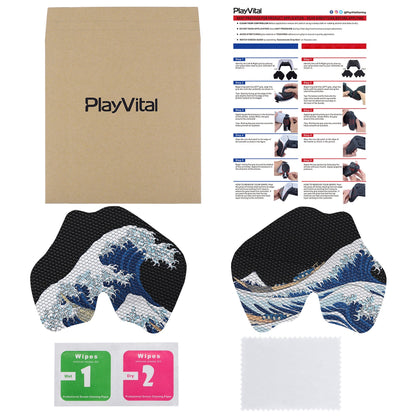 PlayVital The Great Wave Off Kanagawa Anti-Skid Sweat-Absorbent Controller Grip for PS5 Controller - PFPJ130 PlayVital