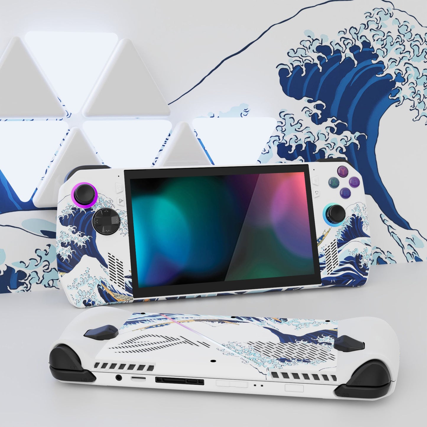 PlayVital The Great Wave off Kanagawa Custom Stickers Vinyl Wraps Protective Skin Decal for ROG Ally Handheld Gaming Console - RGTM016 PlayVital